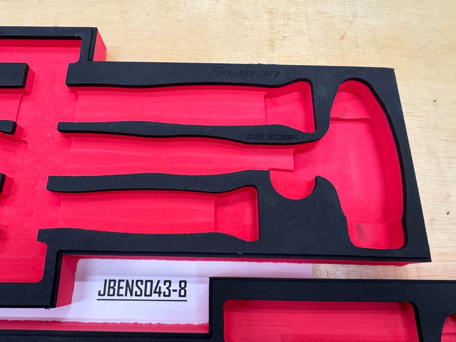 Snap-on Tools NEW RED 2pc FOAM ORGANIZERS for 6pc Dead Blow Steel Face Hammers