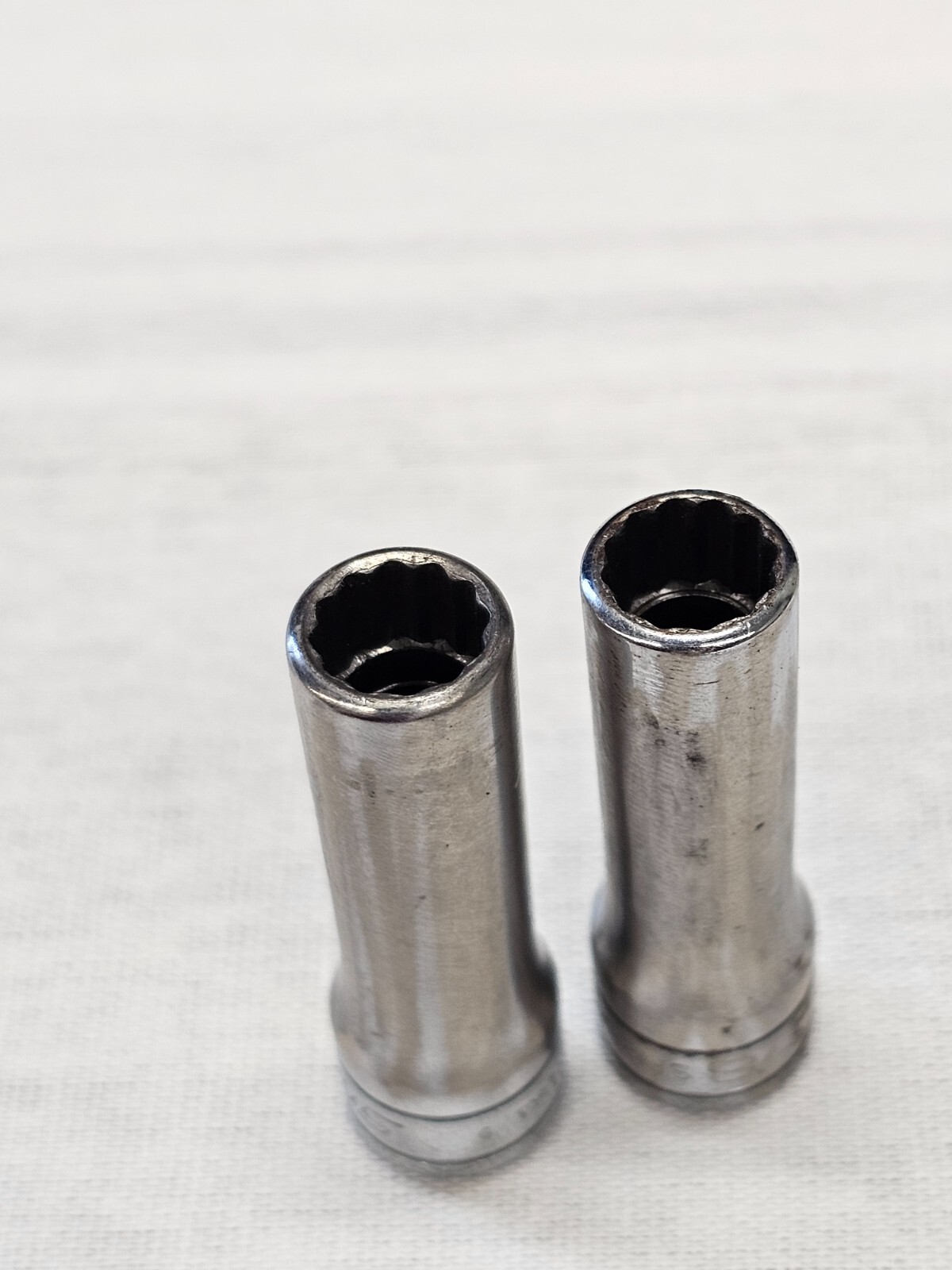 2 Snap-on 3/8″ Standard Deep Well Socket Sae 12 Point 3/8″ Drive SF121 USA