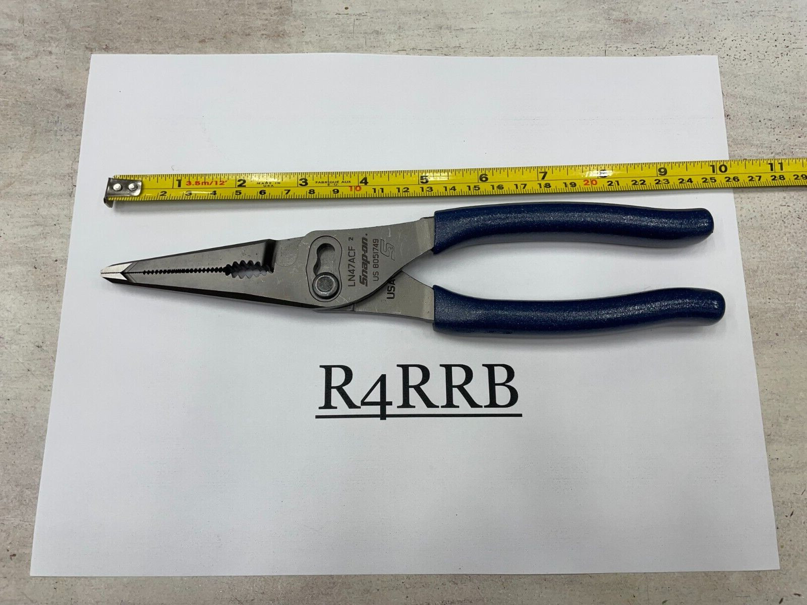 Snap-on Tools NEW POWER BLUE 9″ Soft Grip Long Nose Slip Joint Pliers LN47ACFMB
