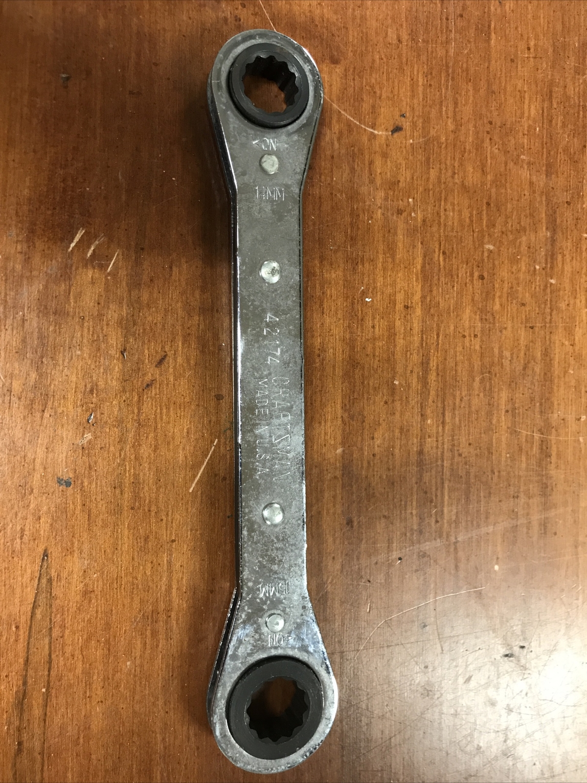 Craftsman 42174 14mm X 15mm Dual Ratcheting Box End Wrench USA