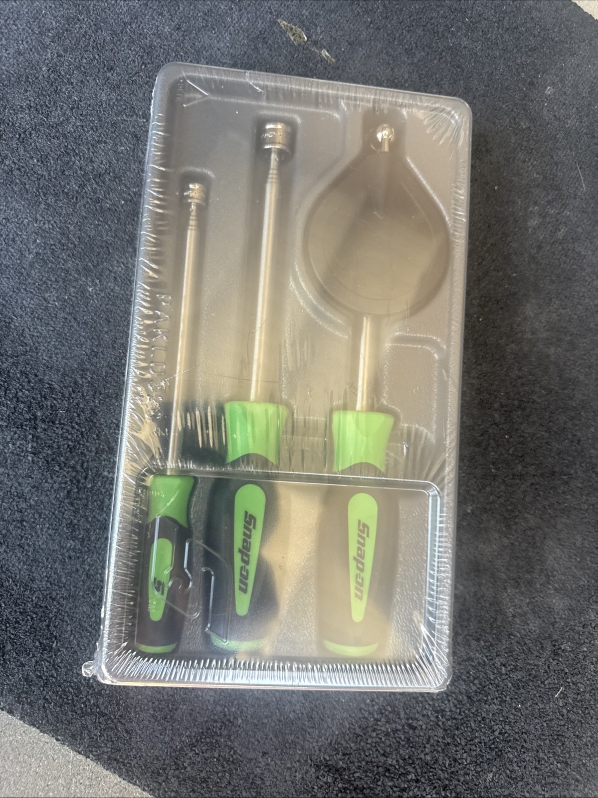 For SNAP ON Green 3pc Soft Grip Magnetic Pickup Tool & Mirror Set PTM30g