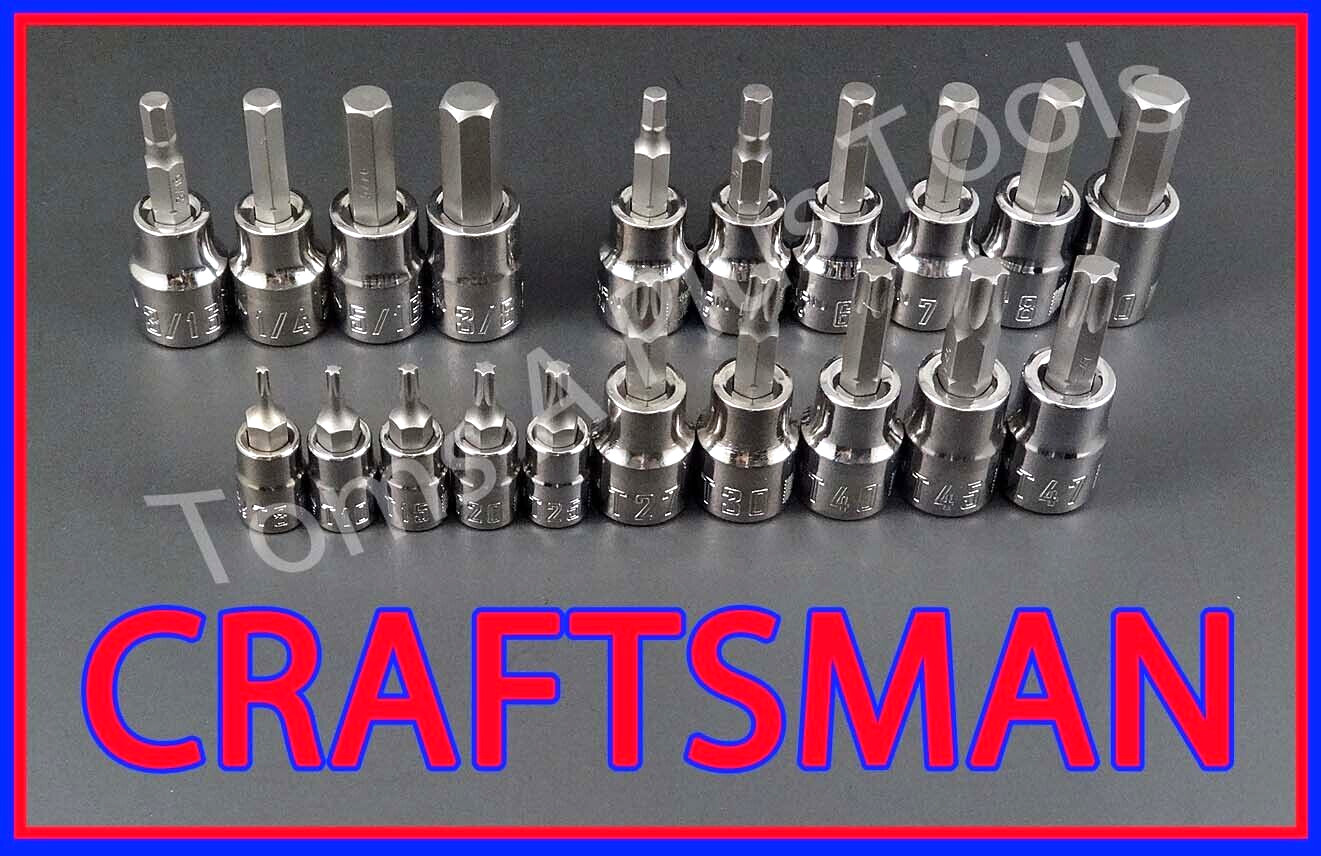 CRAFTSMAN TOOLS 20pc SAE METRIC MM Hex Allen Torx key ratchet wrench socket set