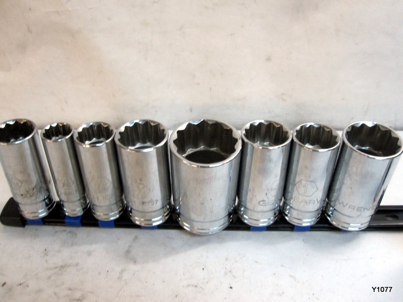 GearWrench 12 Point Deep SAE Socket Set 9 Pc 1/2 Drive