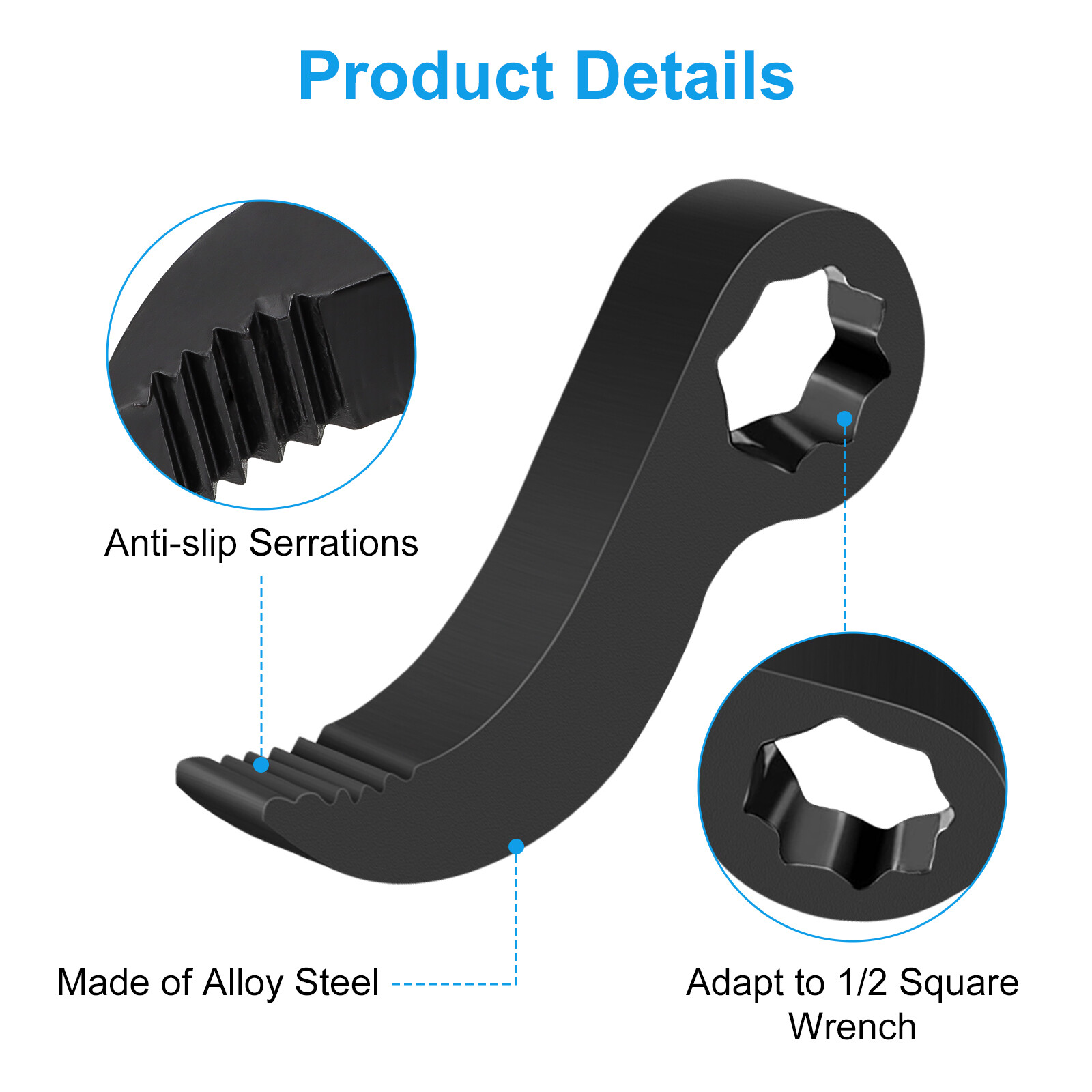 Pry Bar Wrench Adapter Head Crowbar Adapter 1/2″ 3/8″ Ratchet Car Repairing Tool