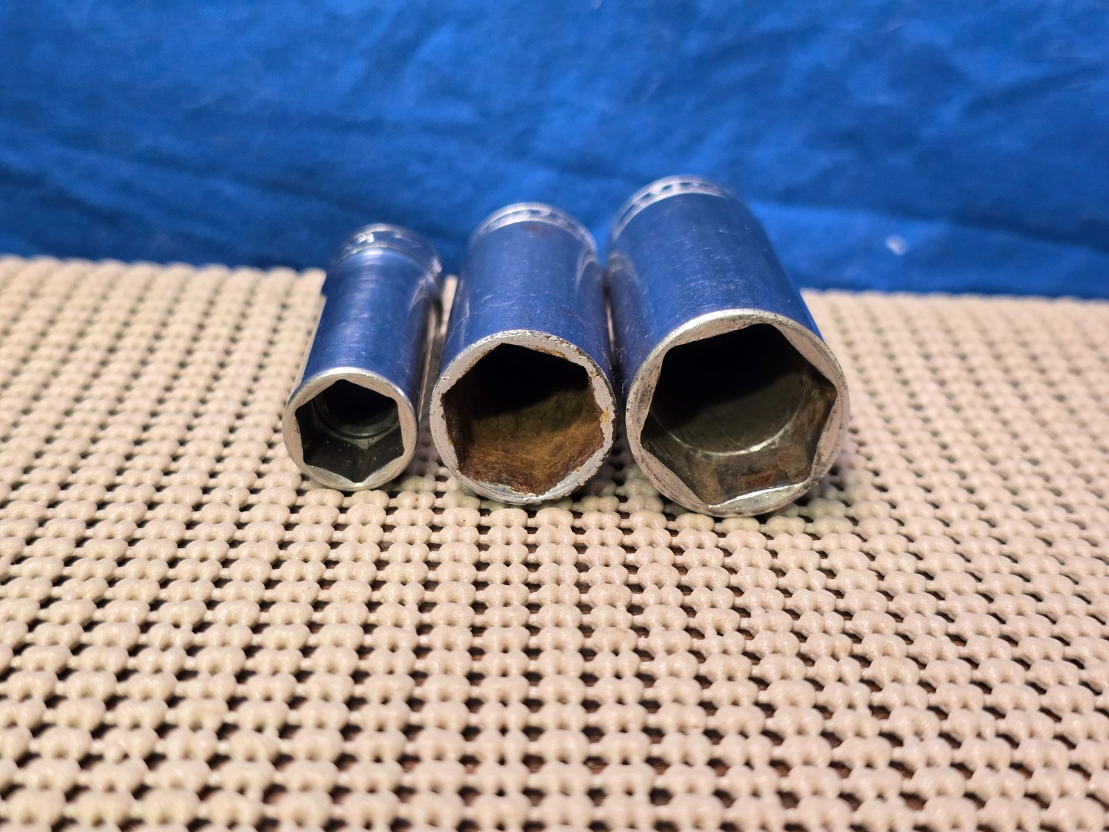 Set of 3 Snap On 3/8″ Dr 6Pt Deep Sockets SFS141 7/16″ SFS201 5/8″ & SFS241 3/4″