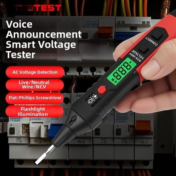 Pocket Size Inductive Voltage Tester Non-Contact Voltage Detector ABS Material