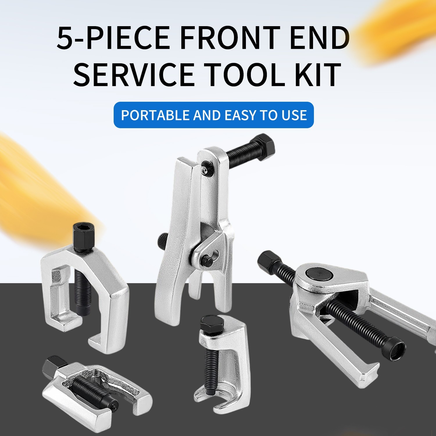 5 PCS Pitman Arm Puller Ball Joint Separator Tie Rod Front End Service Tool Set