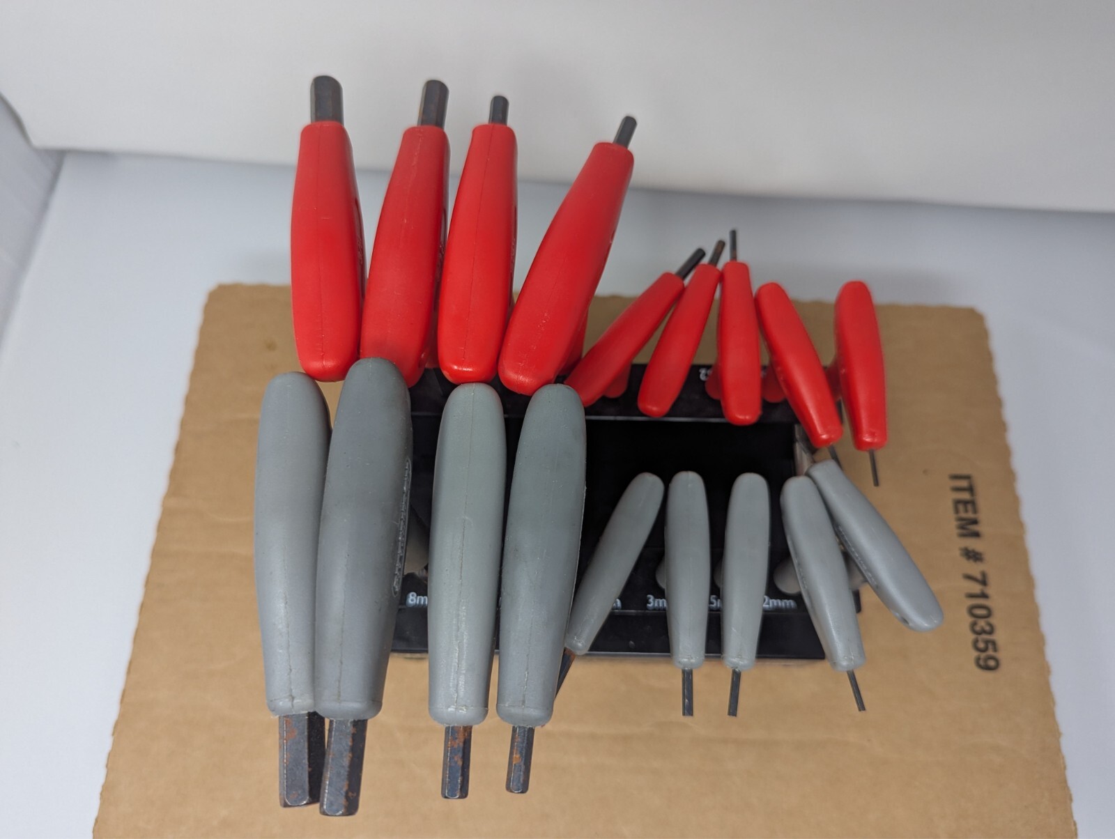 18 Pc Pittsburgh Offset T-Handle Hex Key Set Used SAE Metric