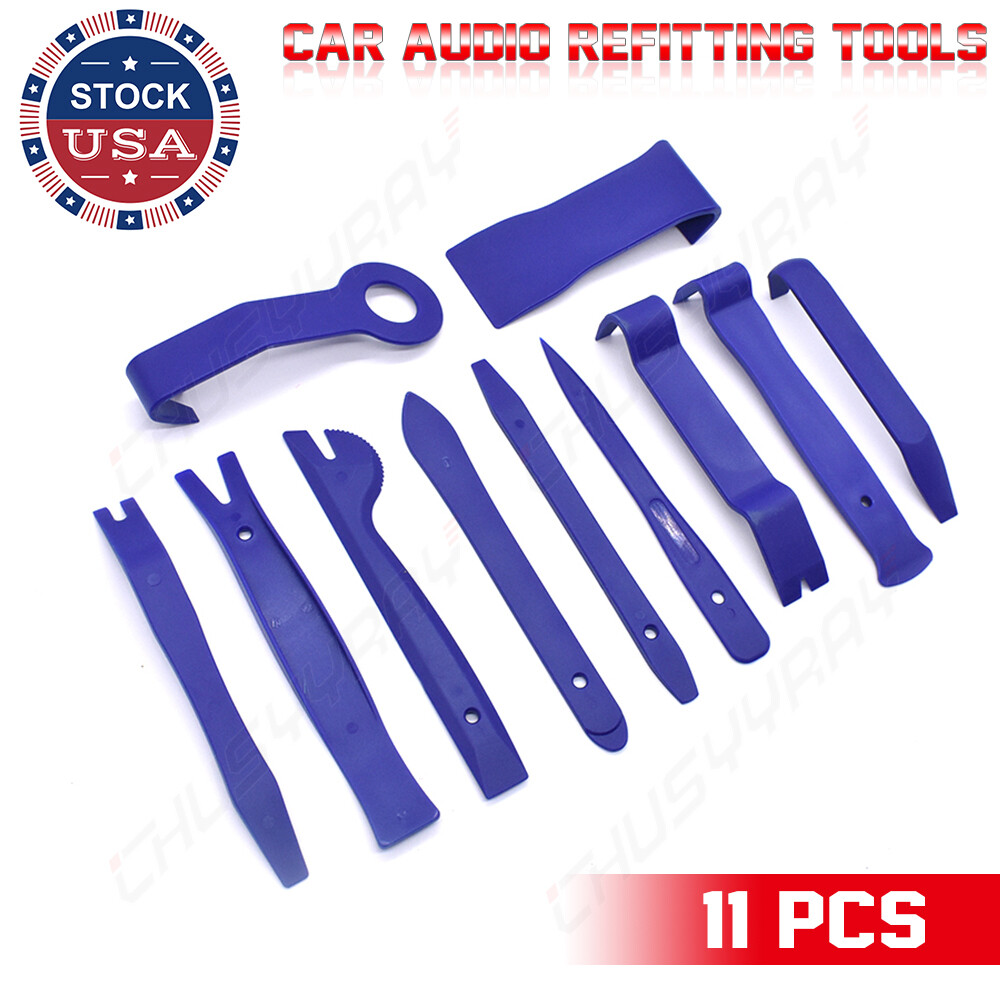 11Pcs Car Trim Removal Tool Kits Panel Door Pry Dash Interior Clip Set Plastic