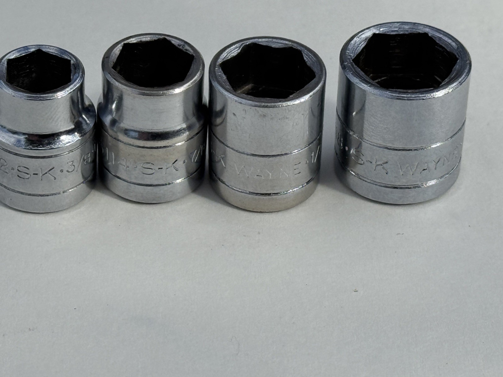 Vintage S-K / S-K Wayne 3/8 Drive Ratchet Socket Set #4521 SAE USA Complete 21pc