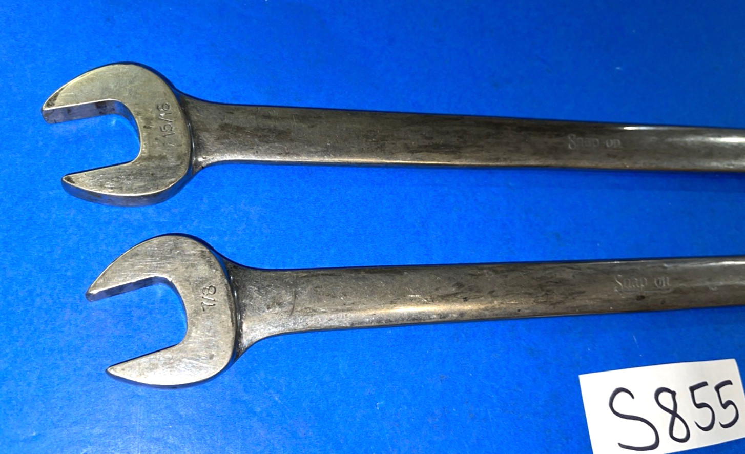 SNAP-ON TOOLS 2 PIECE SAE. EXTRA LONG COMBINATION WRENCHES 7/8 & 15/16