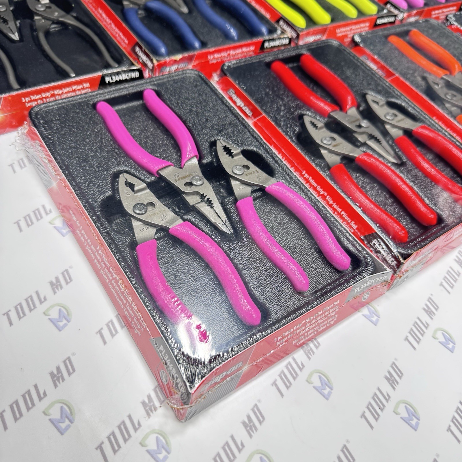 Snap-on Tools USA NEW 27PC Talon Grip Slip Joint Plier Color COLLECTION PL344BCF