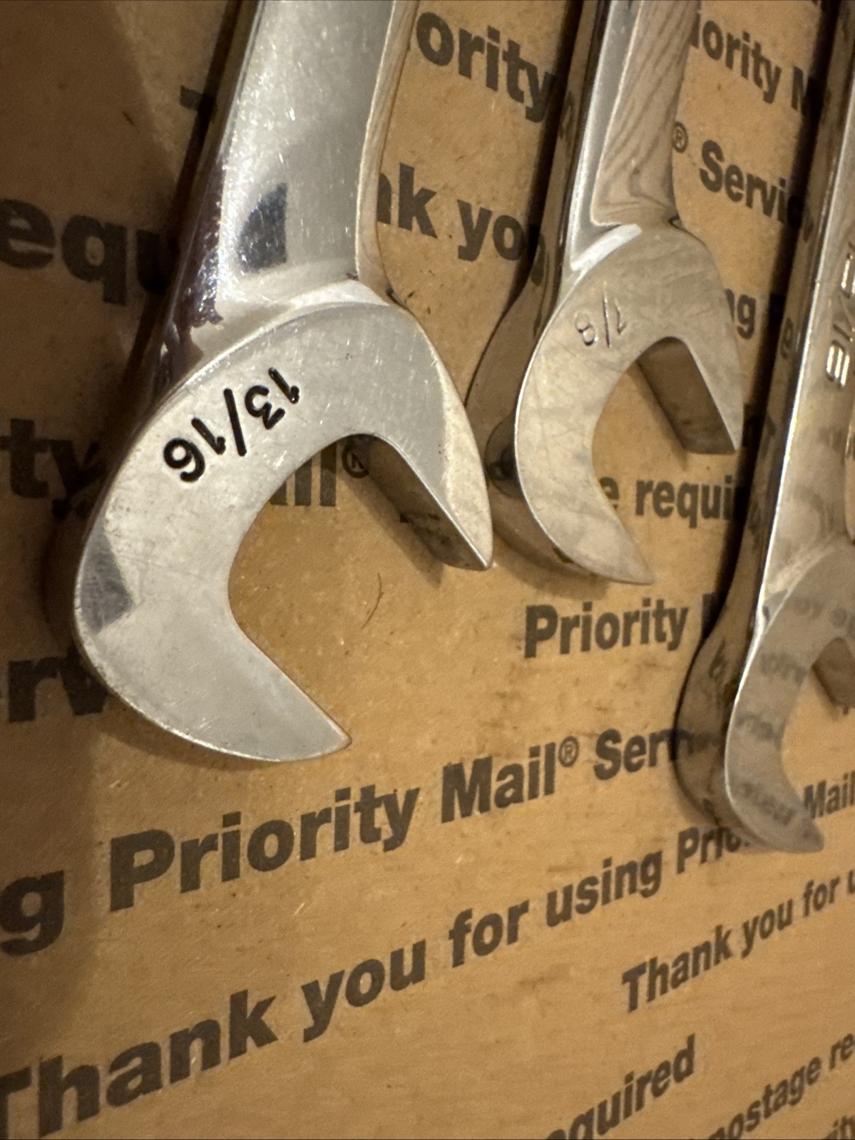 Snap-on 4Pc 4 Way Angle Head Open End Wrench Set 13/16, 7/8, 15/16, 1in