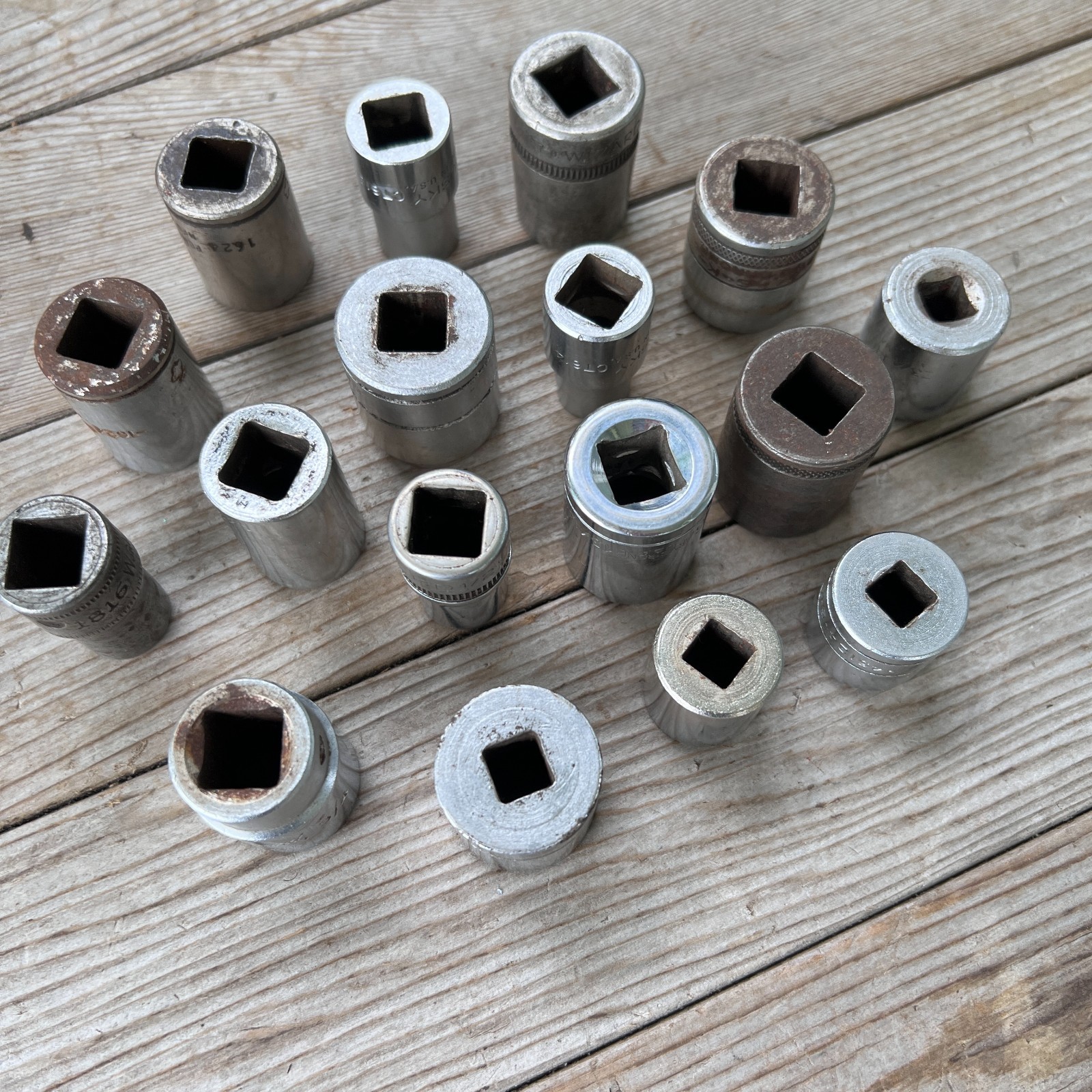 vintage sockets nice lot of 17 various brands USA made # 1816 Walden Worchester
