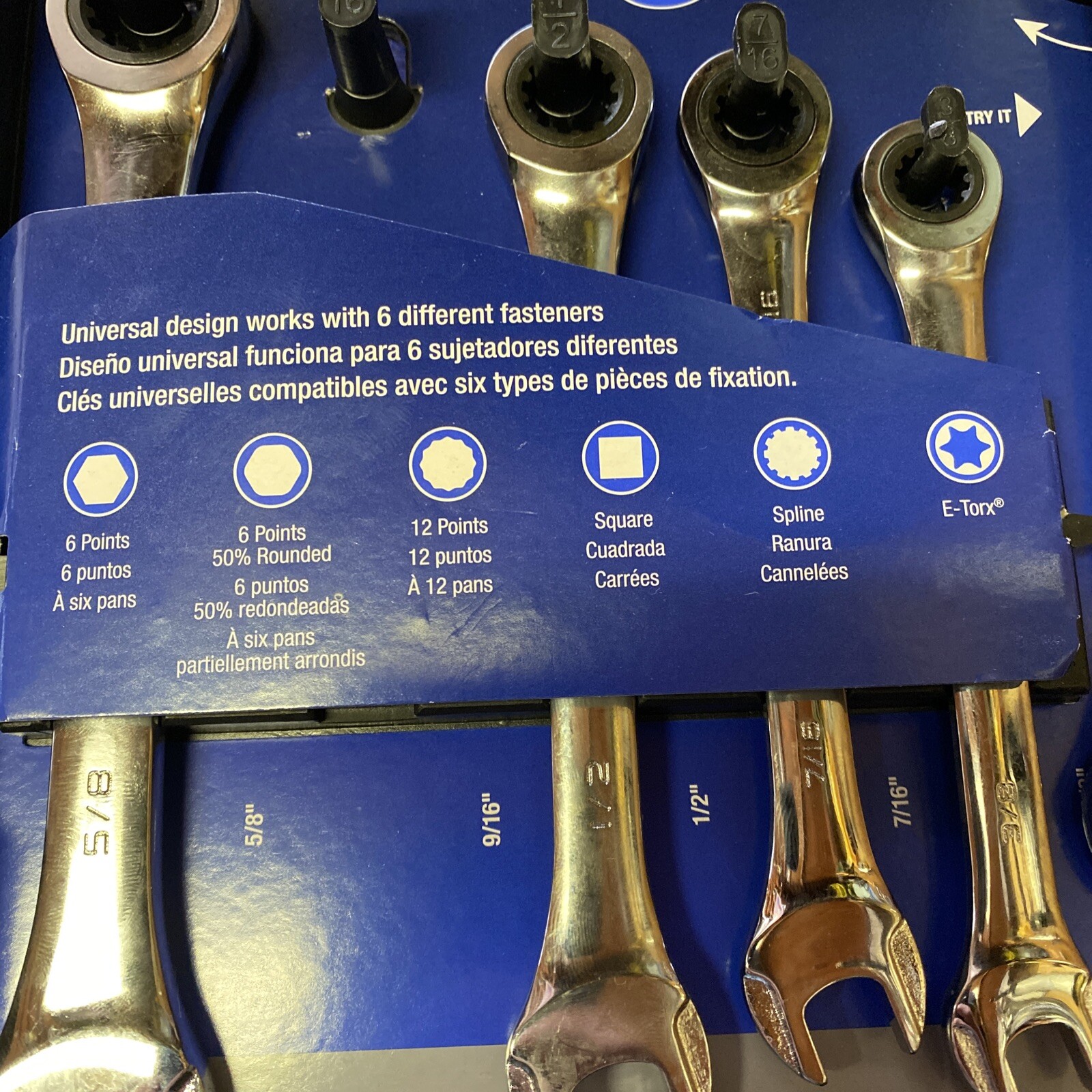 TEQ Correct Pro – 5 Pc Universal Ratcheting Wrench Set – SAE- TP85590A