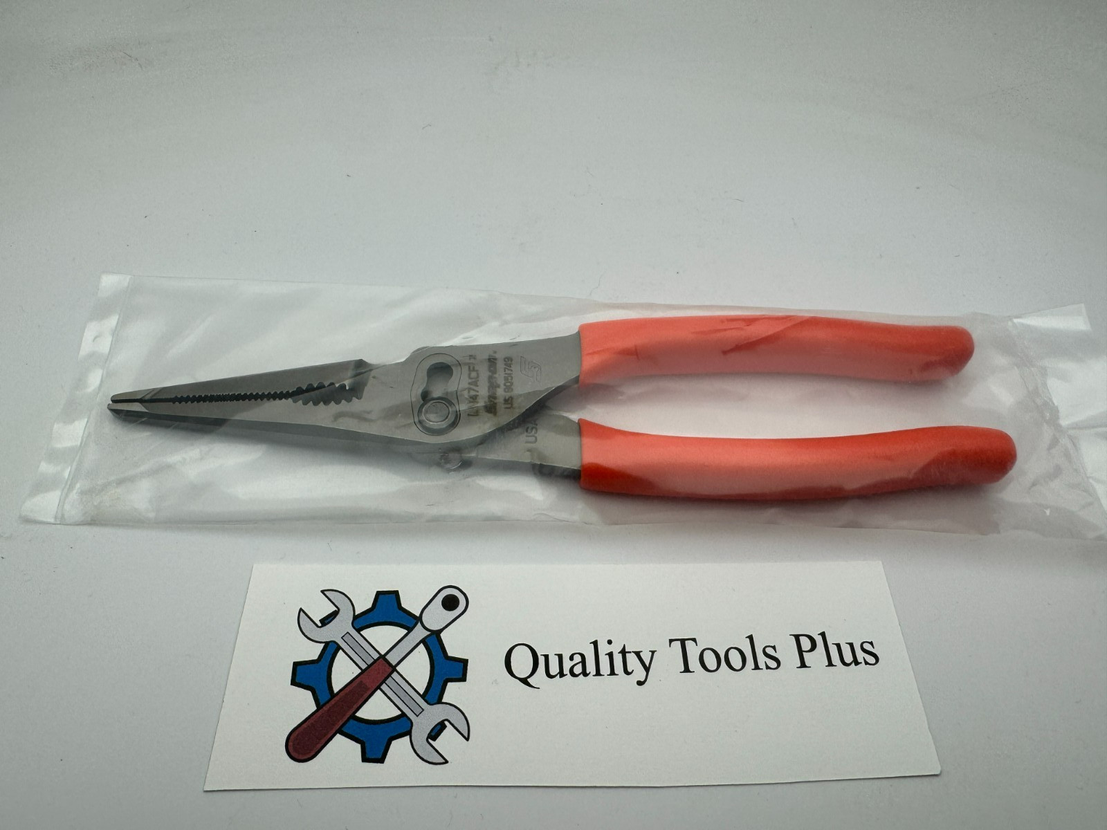 Snap-On Tools NEW LN47ACF 9″ Talon Grip Long Nose Slip Joint Pliers Orange