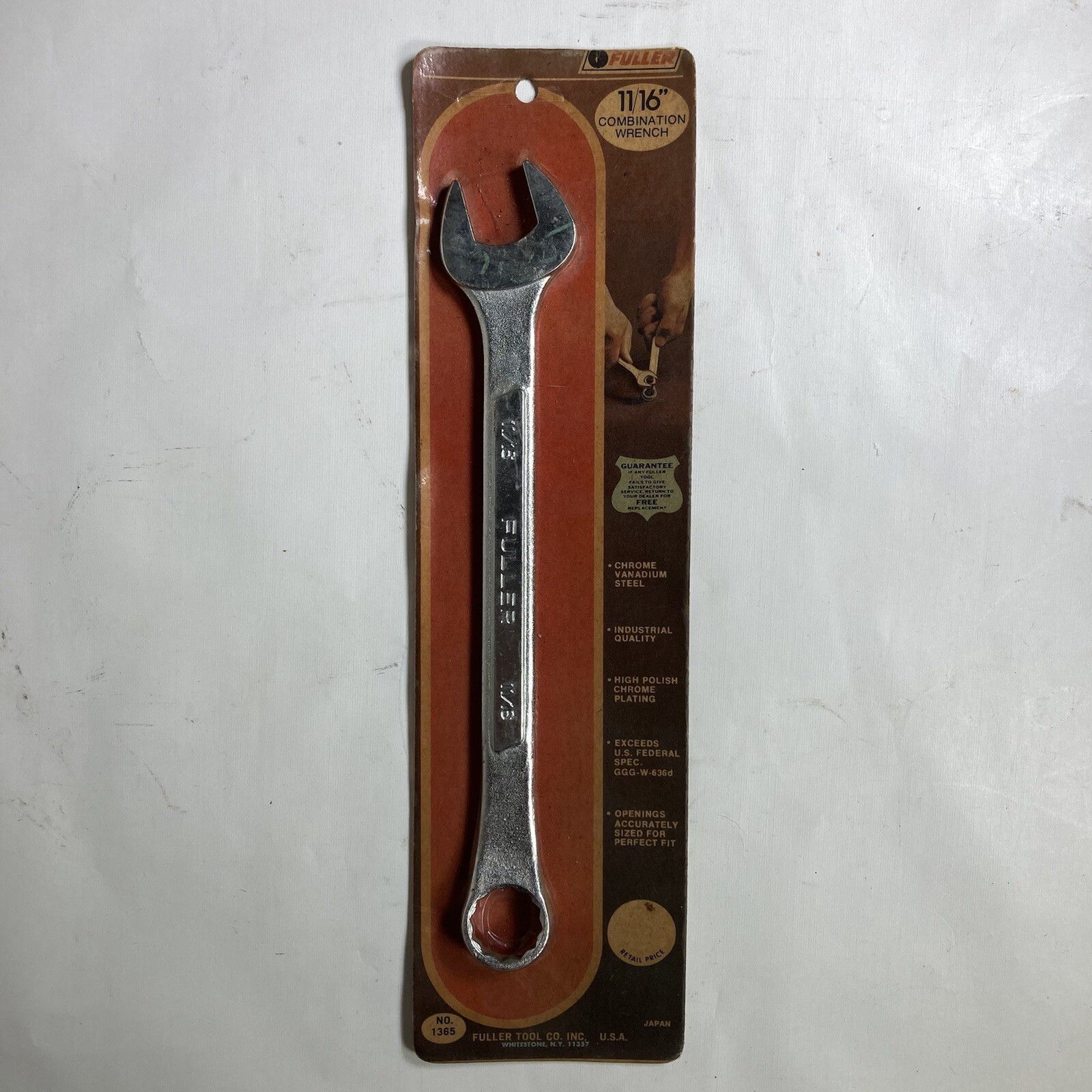 Vintage Fuller 11/16 Combination Wrench Made In Japan NO. 1365 Vanadium Steel