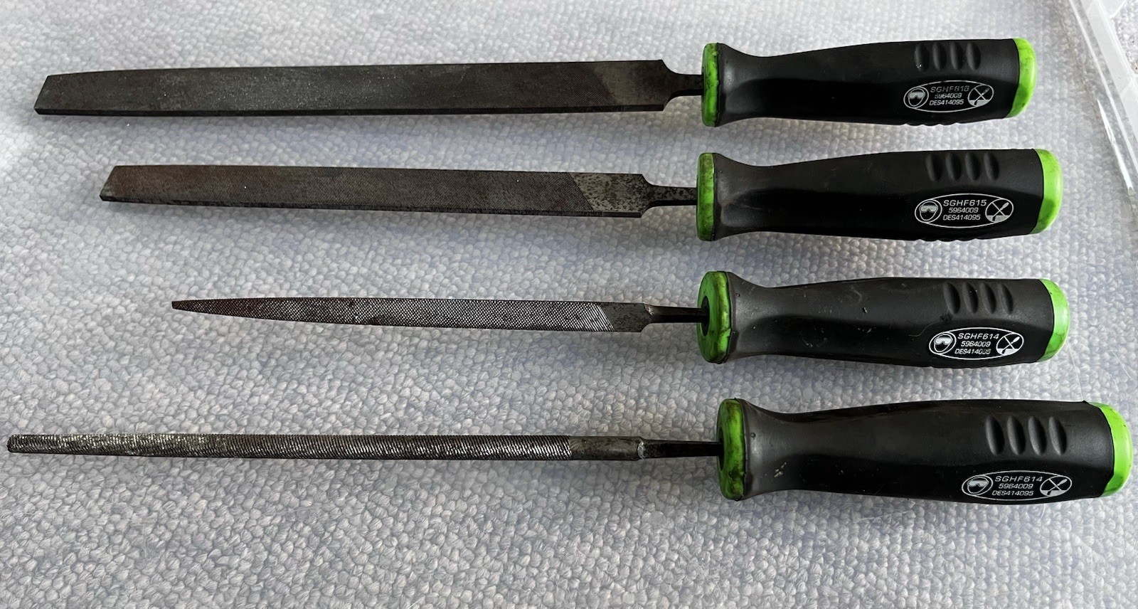 Snap-on Instinct Soft Grip Handle File Set X4 Tools Used Condition