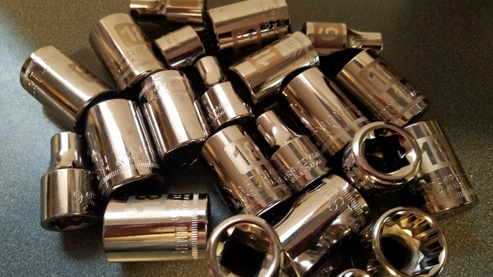 NOS Craftsman G2D/GK series 1/2″ drive sockets SHORT 12pt, pick size Made in USA