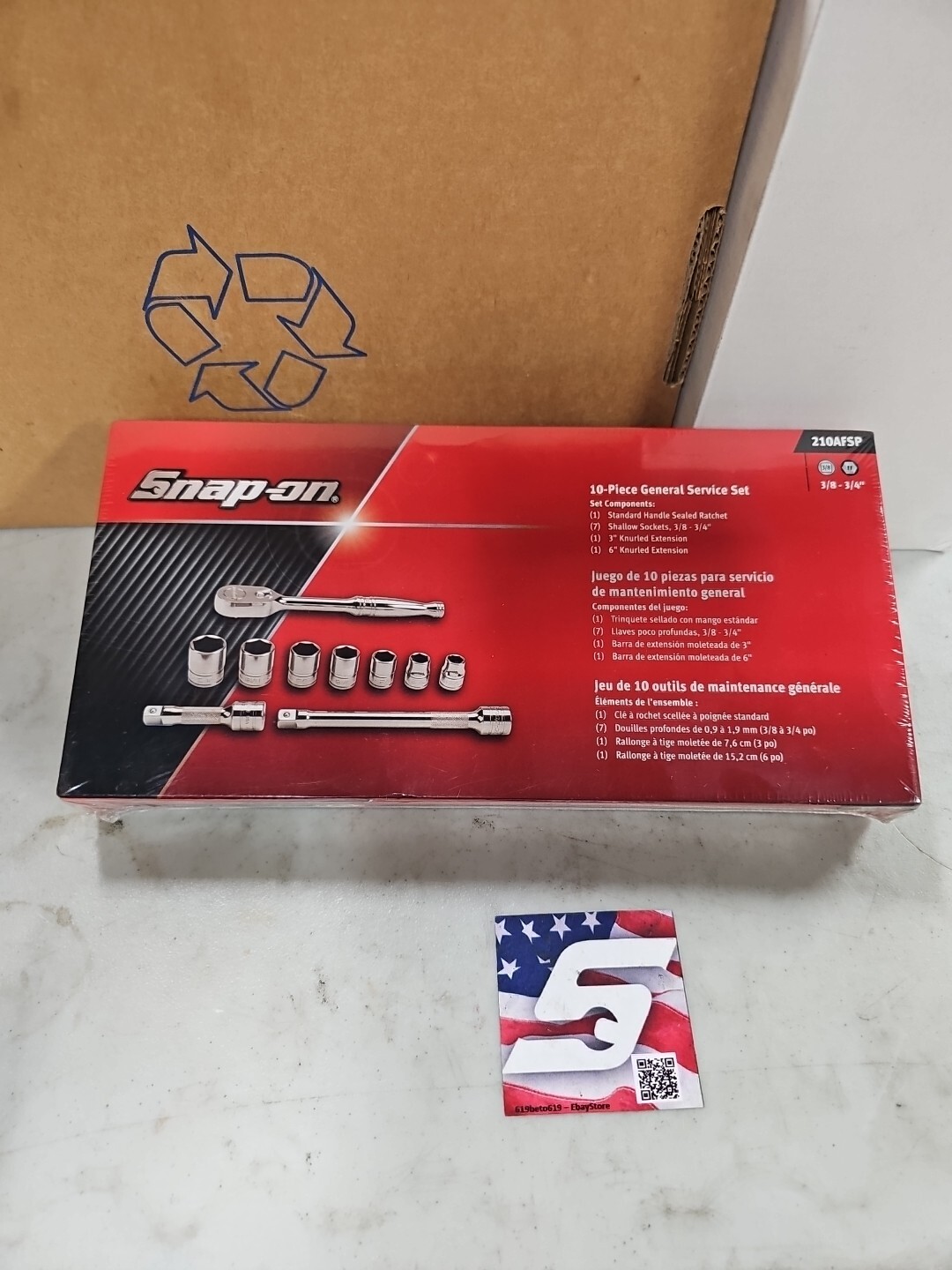 Snap-on tools 210AFSP 3/8″ 6 point SAE General Service 10Pc Set – New – USA 🇺🇸