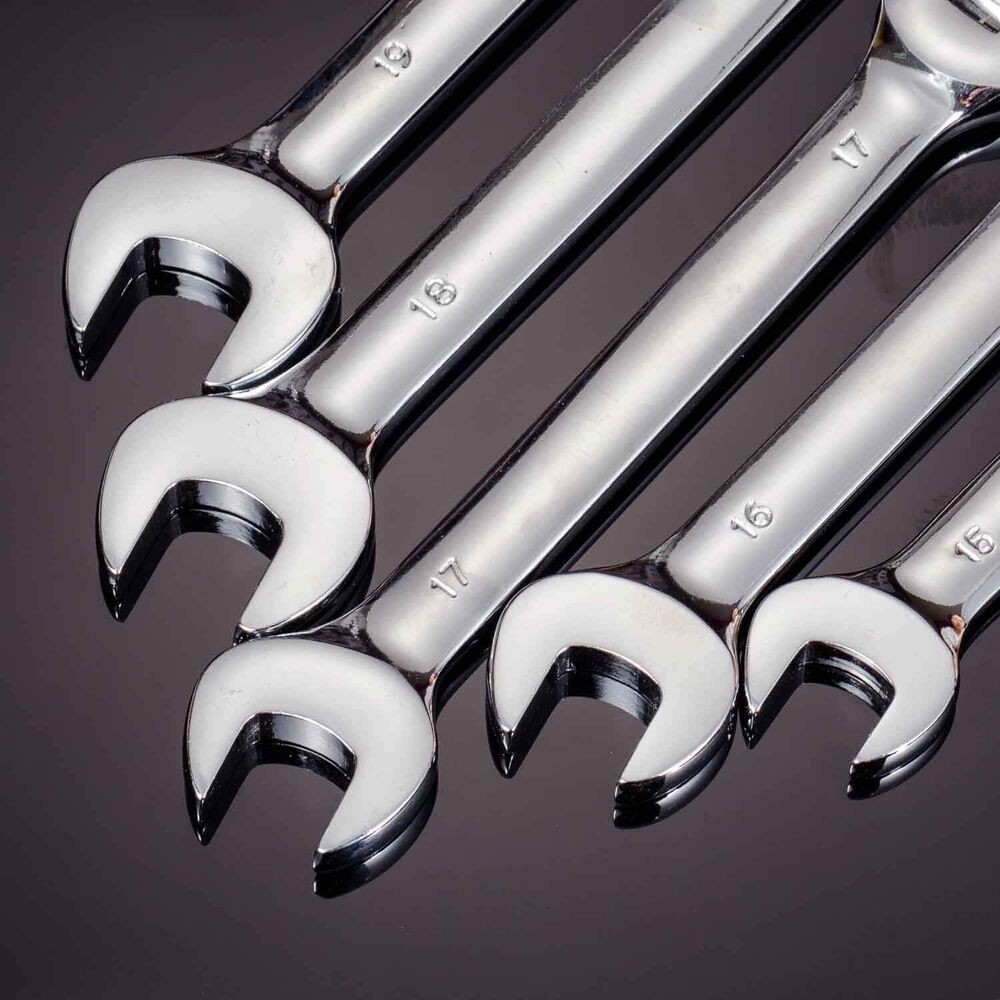 7pc 8-19 mm Ratcheting Wrench Combination Spanner Tool Set Metric Flexible Head