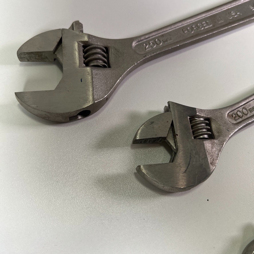 Vintage Craftsman Crescent Adjustable Wrench Tool Set (6, 8, 10 in) USA Lot (3x)