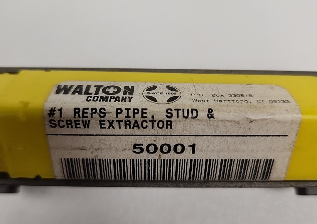 Walton Pipe Stud And Screw Extractors 3 Piece Set Reps #1, #2, #3 New Old Stock