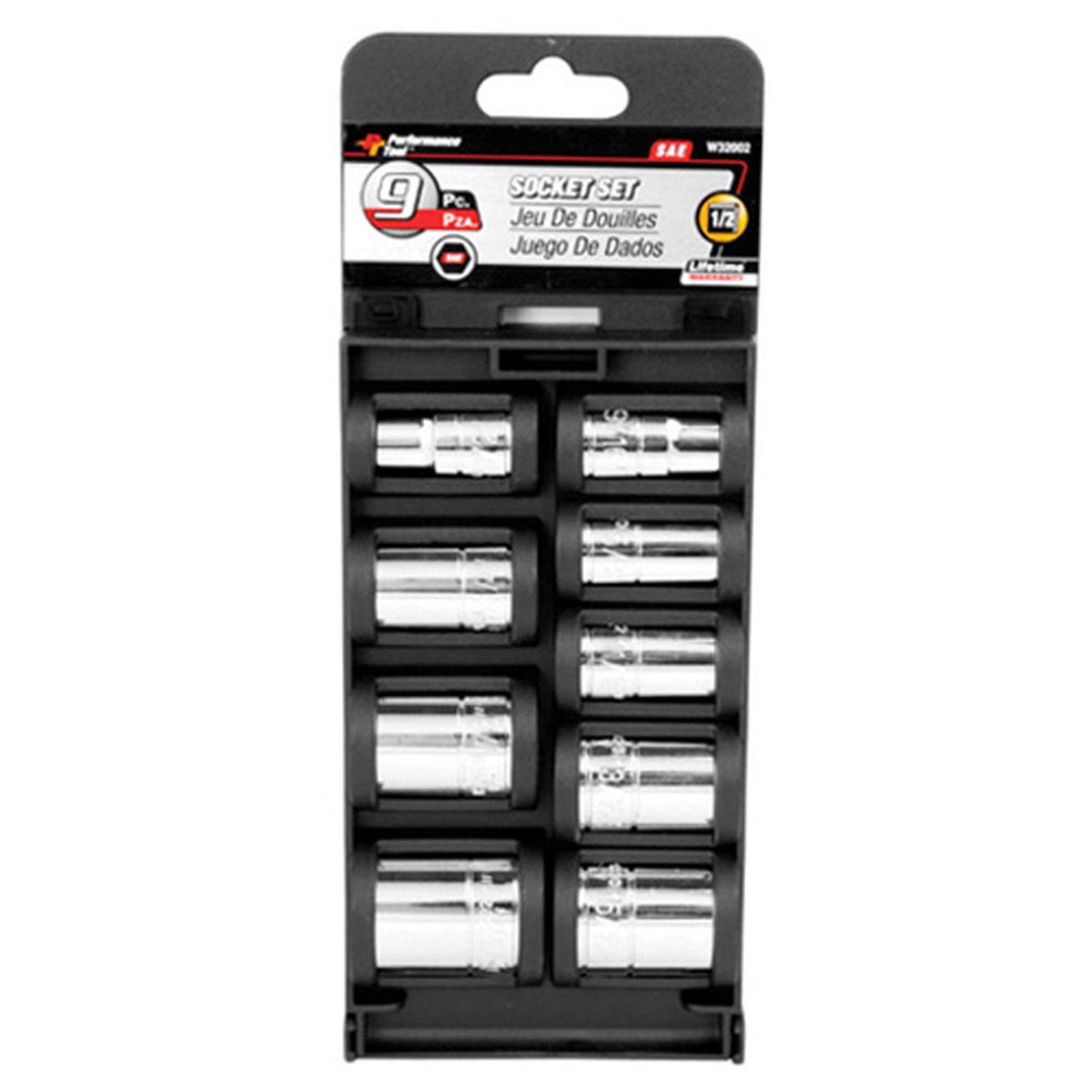 Performance Tool 1/2″ DR SAE Socket Set – 9-Piece W32002