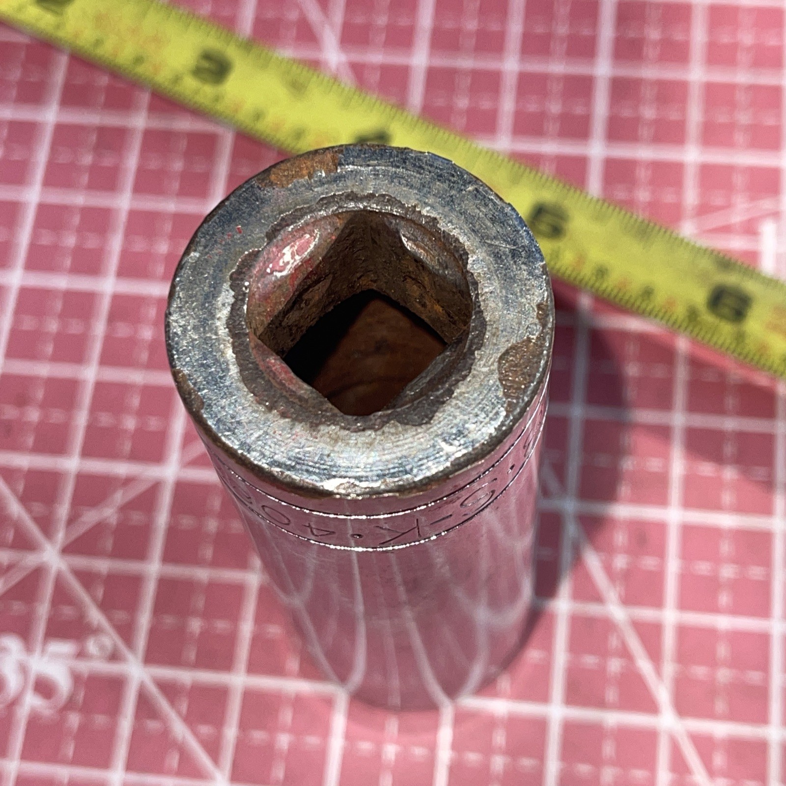 S-K USA 40828 7/8 In SAE 1/2” Drive Deep 12 Point Socket Vintage SK 1/2 7/8”