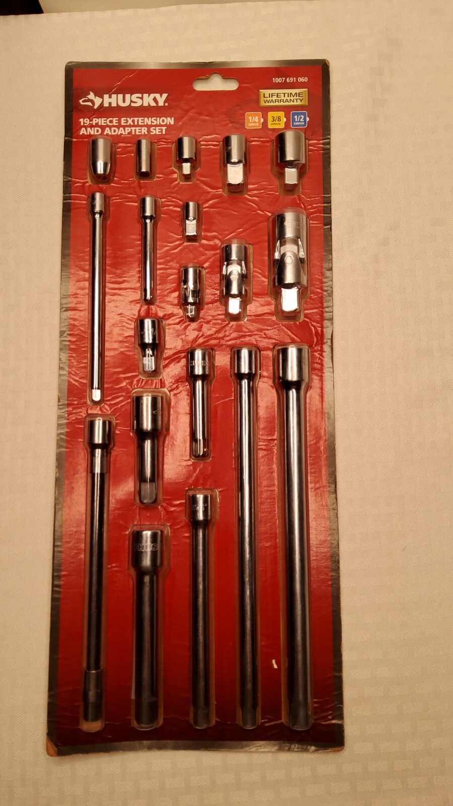 Husky 19 Pc. , Extension And Adapter Set 1/4 3/8 And1/2 Drive New In…