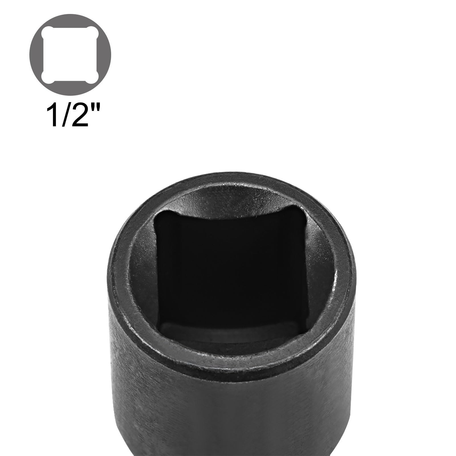 uxcell 1/2 Inch Drive F x 3/8 Inch M Socket Reducer Female to Male Cr-V Black