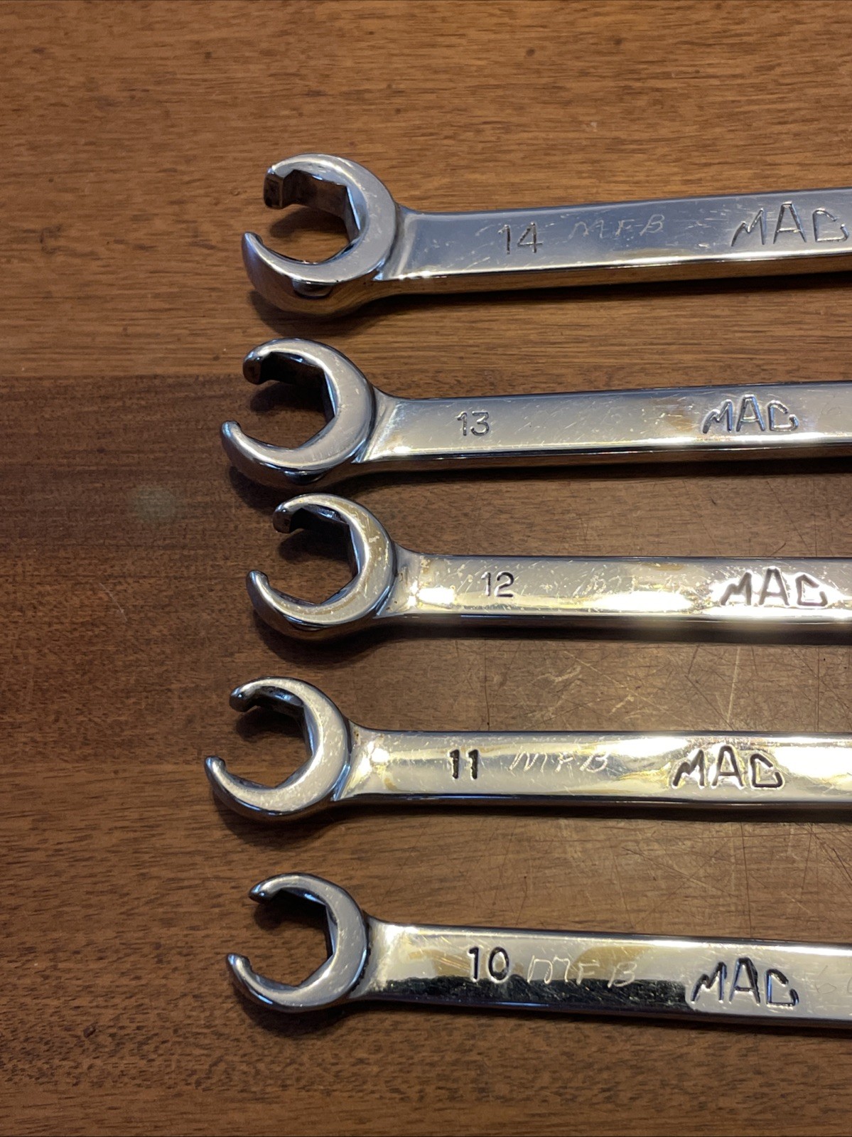 Mac 5Pc Metric Combo Speed Flare Nut Line Wrench Set 10MM 14MM 6Pt COBR USA