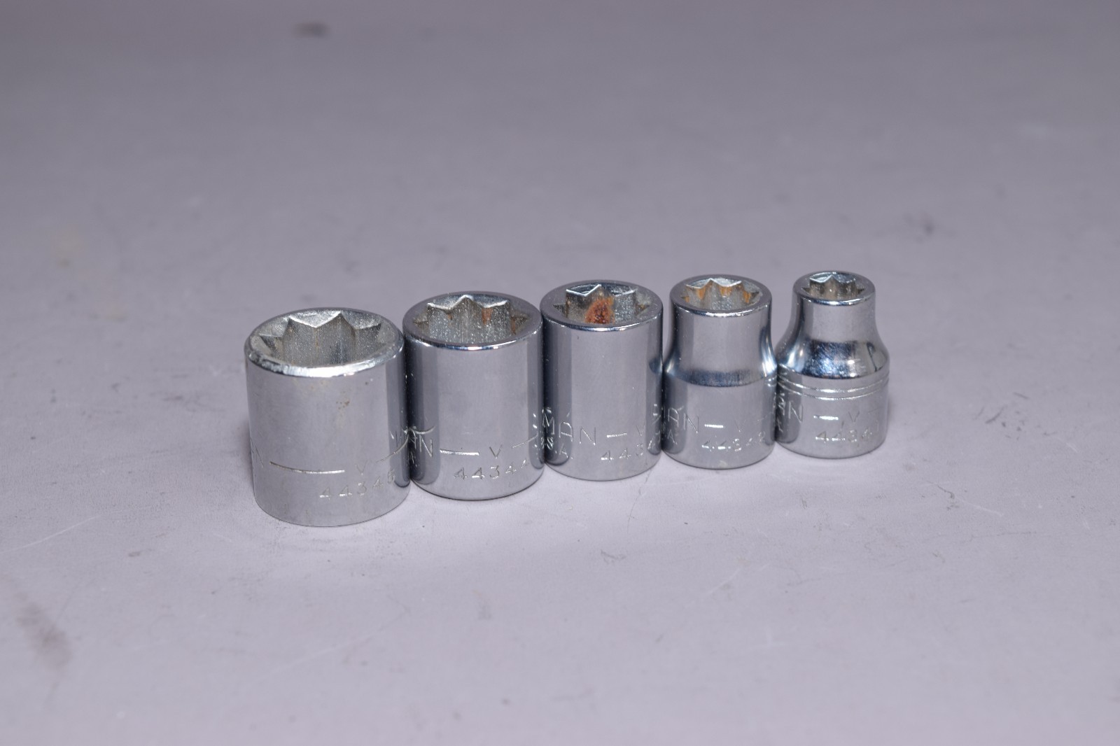 Vintage Craftsman 3/8″ Socket Set 8 pt Double Square 5pc USA 5299 SC1