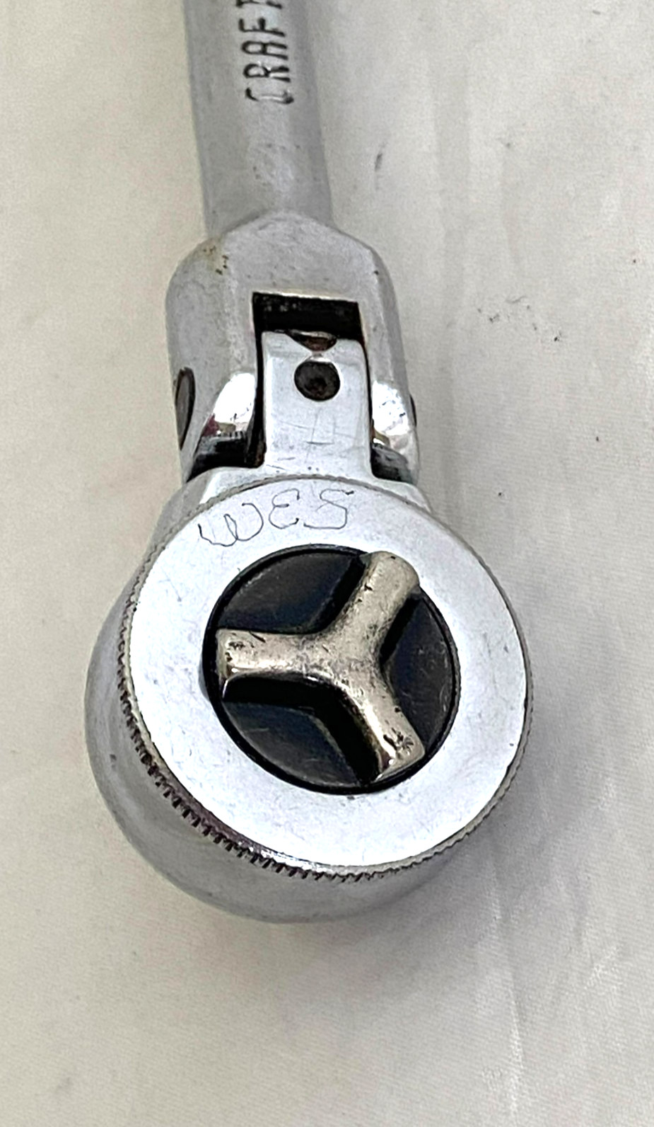 Vintage CRAFTSMAN 94378 Stubby 3/8″ Drive Flex Head Thumb Wheel Ratchet