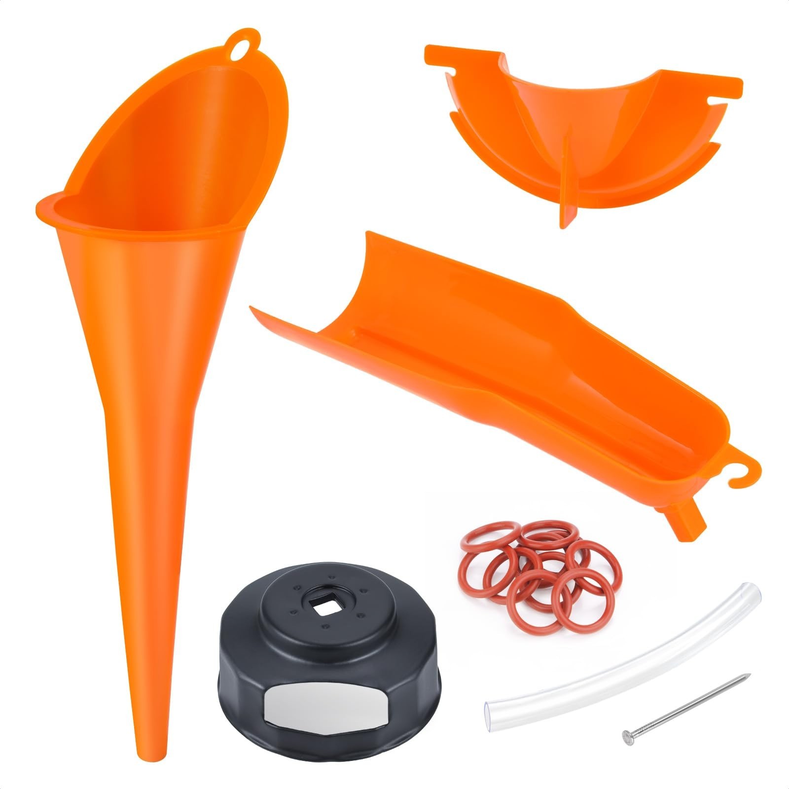Oil Filter Wrench & Change Kit: Crankcase Fill, Drip-Free Filter, Funnel & O-Rin
