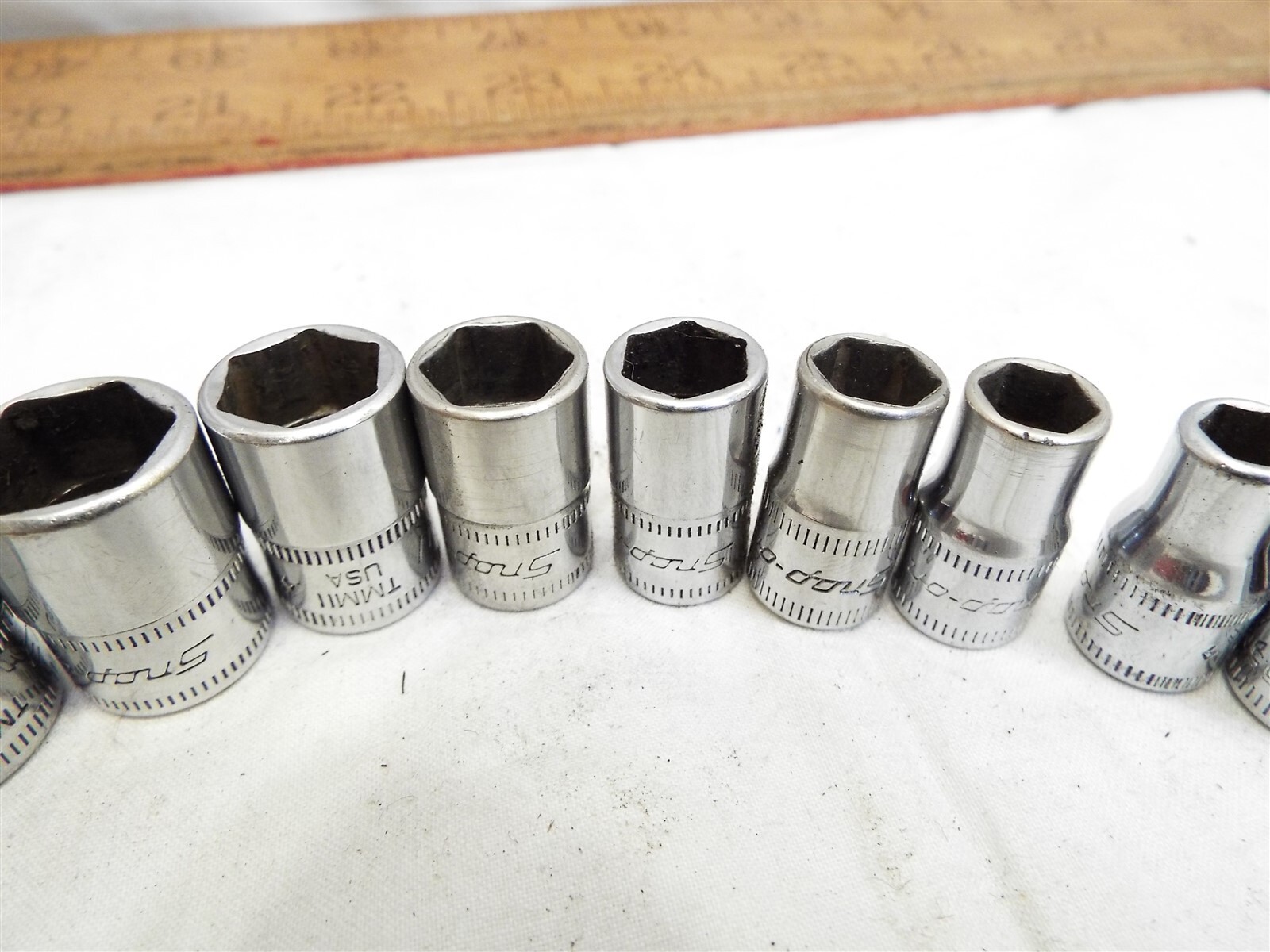 Clean Set 13 Snap-On 1/4″ 6-pt Metric Sockets Shallow/Standard Length 4-15mm