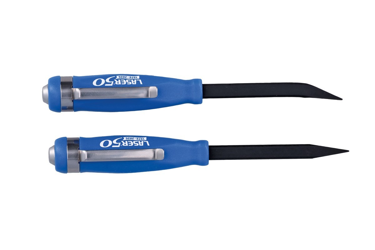 Laser Tools 9201 Mini Pry Bar Set with Go Thru handles and Pocket Clips 2pc
