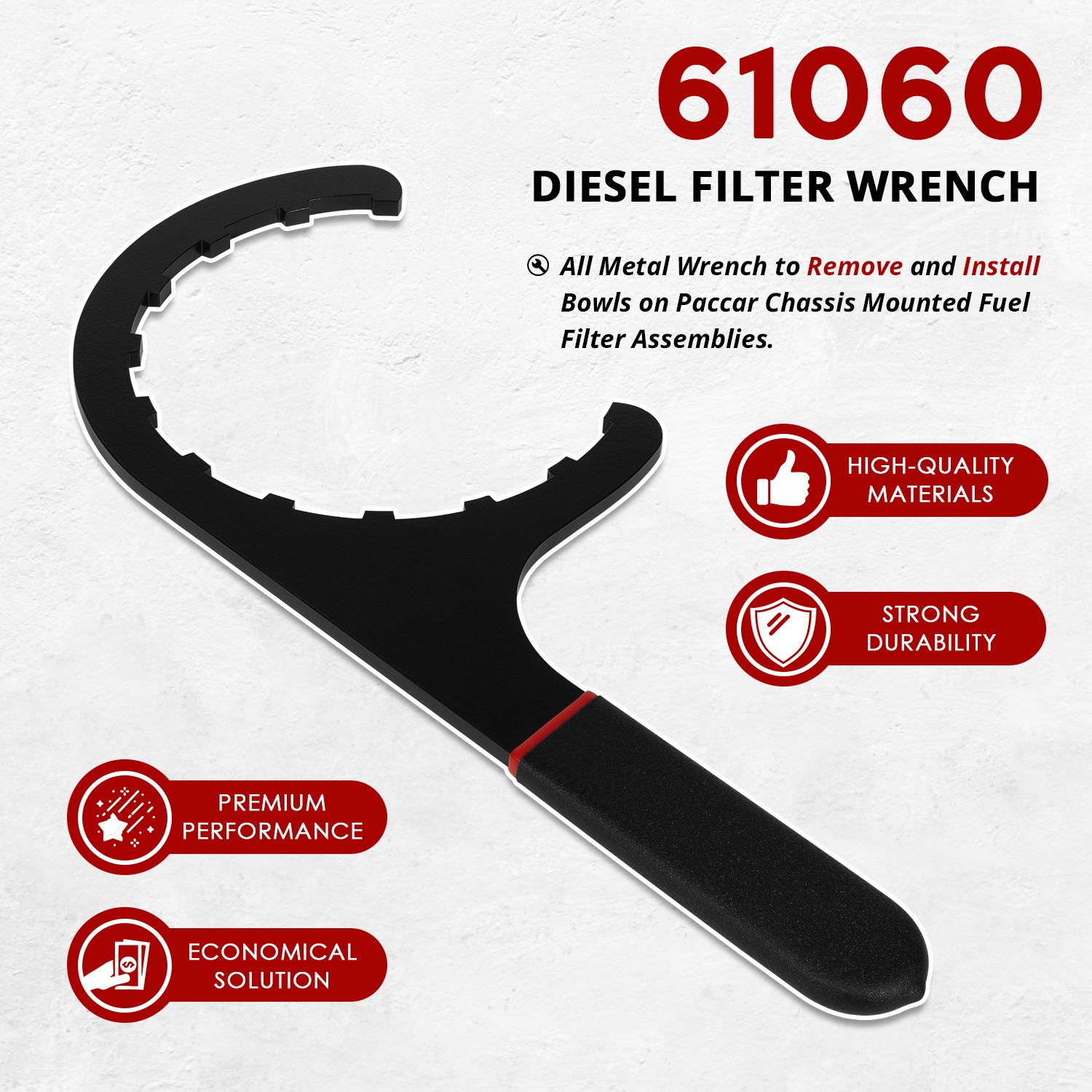 61060 Diesel Filter Wrench for Paccar Fuel Filter Tool for Kenworth