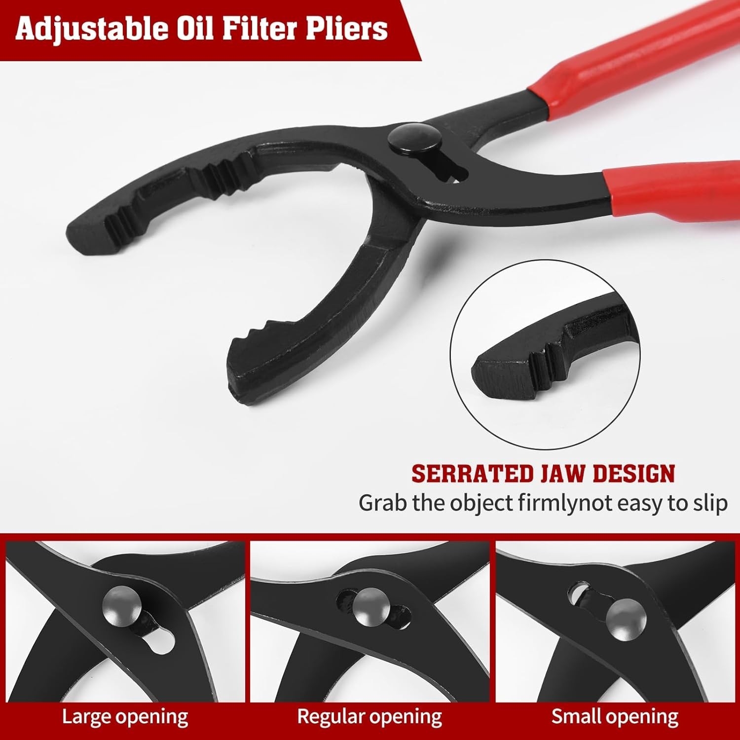 12″ Adjustable Oil Filter Pliers, Adjustable Oil Filter Wrench Removal Tool