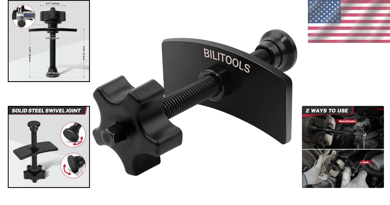 High-Quality Carbon Steel Brake Pad Spreader for Reliable Piston Compression