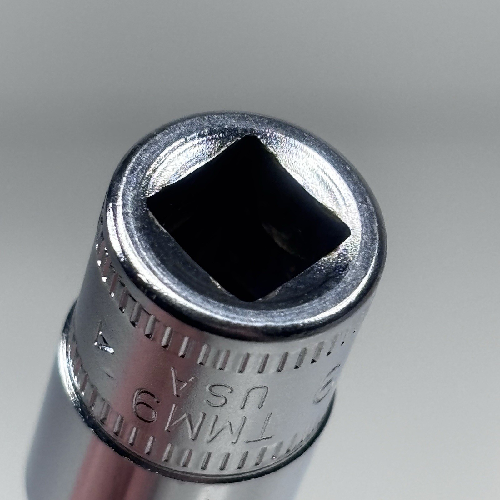 Snap On TMM9 1/4 Dr 6Pt Metric 9mm Flank Dr Shallow Chrome Socket USA 1984 MINT