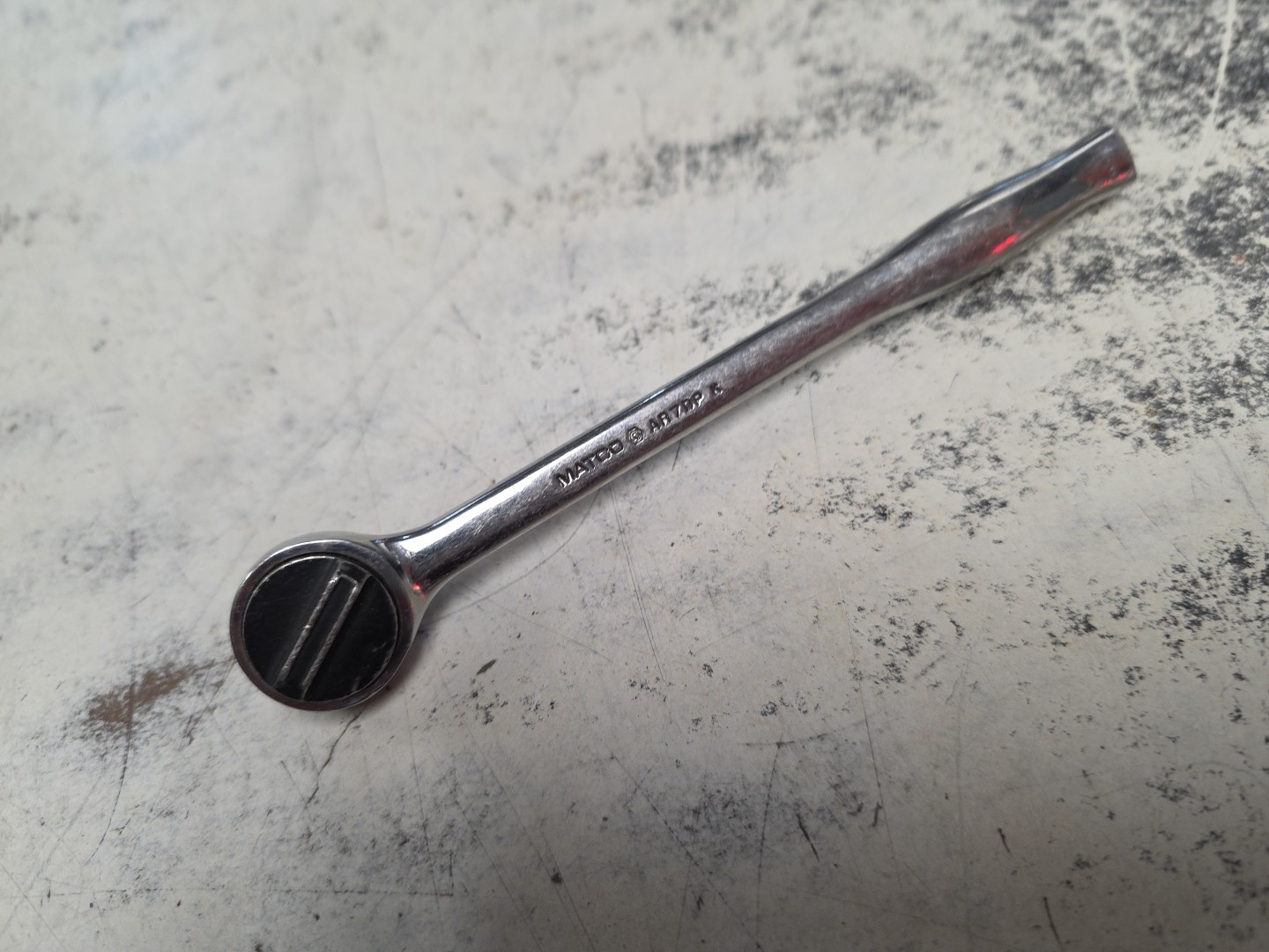 RARE MATCO TOOLS 1/4 DR 7-1/4 INCH EXTRA LONG HANDLE ROUND HEAD RATCHET AR7DP KR