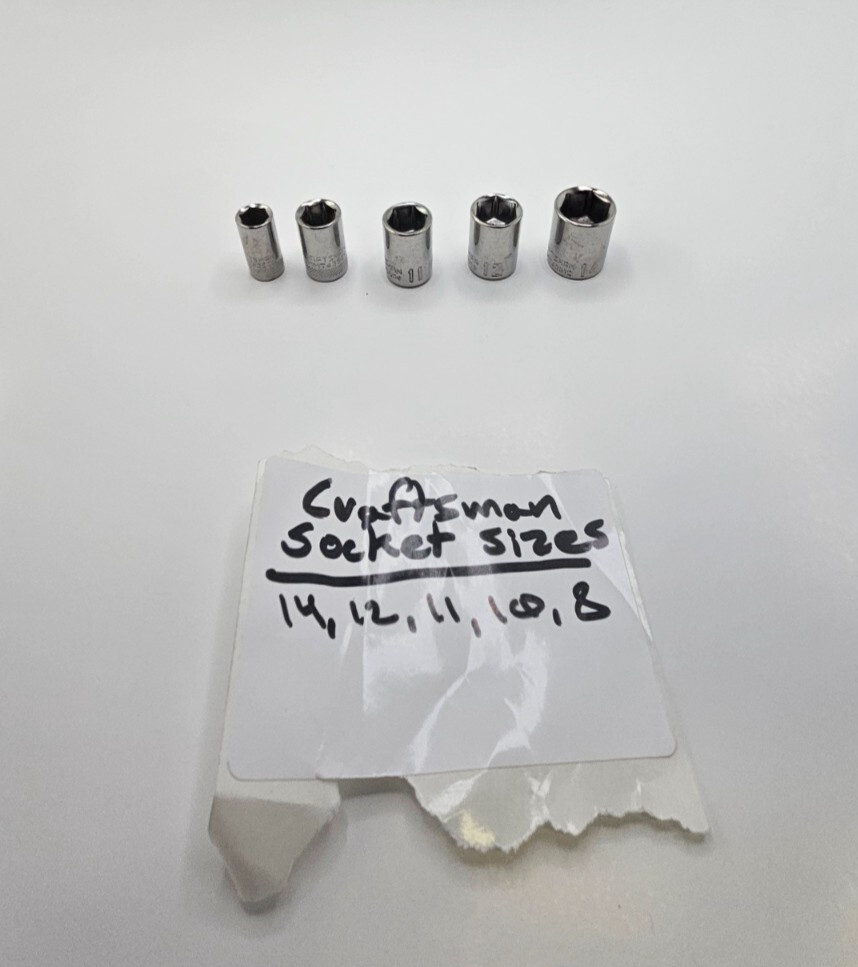 ( QTY 5 ) Craftsman Drive Socket 6 Point ( 8mm, 10mm, 11mm, 12mm, 14mm )