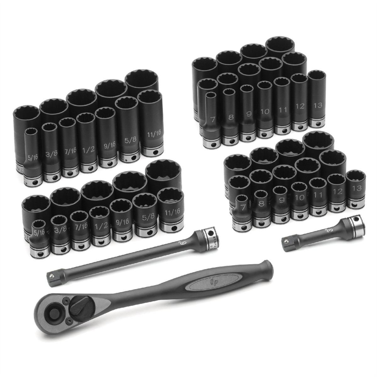 Grey Pneumatic 81259CRD 3/8″ Dr. Duo-Socket 59-Piece Set