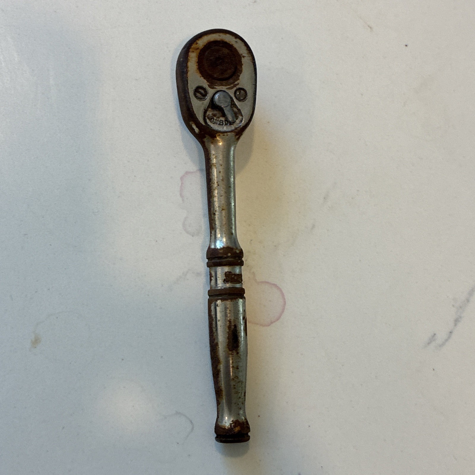 Snap On Tools Mini 1/4″ Drive Ratchet TM70C Mechanic Hand Tool Rusty works