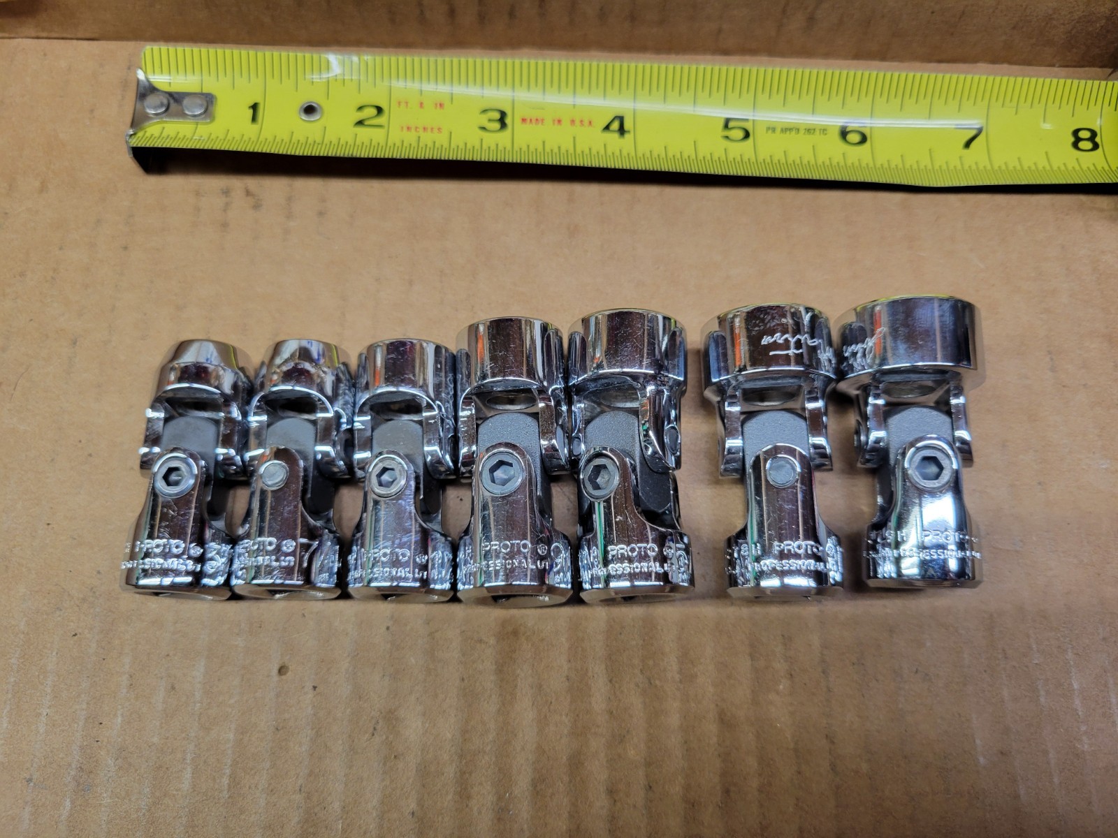 Proto USA 3/8″ Drive 7-Piece 6-Point Swivel Socket Set 3/8 – 3/4″ With Caddy