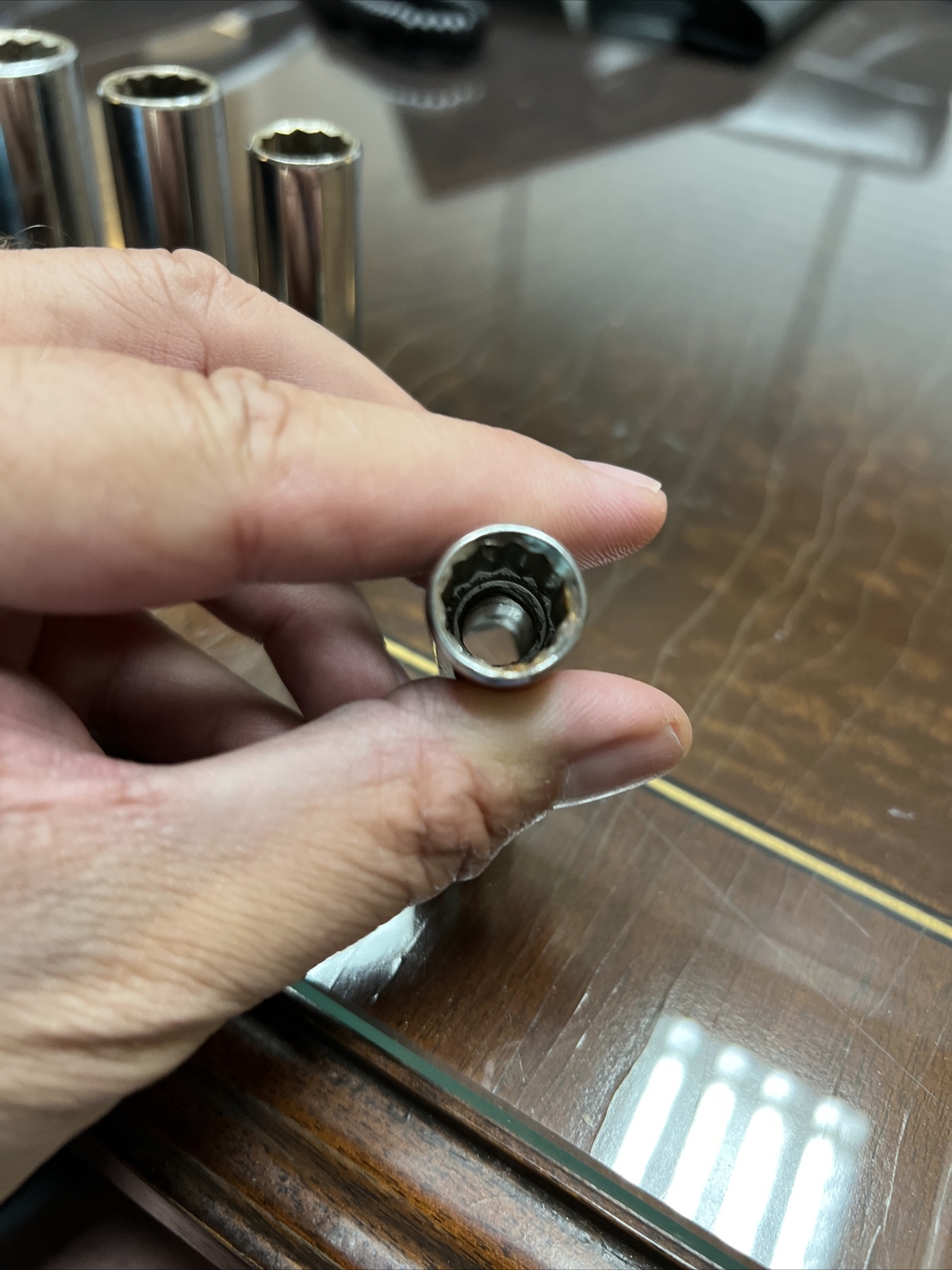 Craftsman -EE- Series 3/8” Deep Well Lot Of Chrome SAE Sockets Made in USA