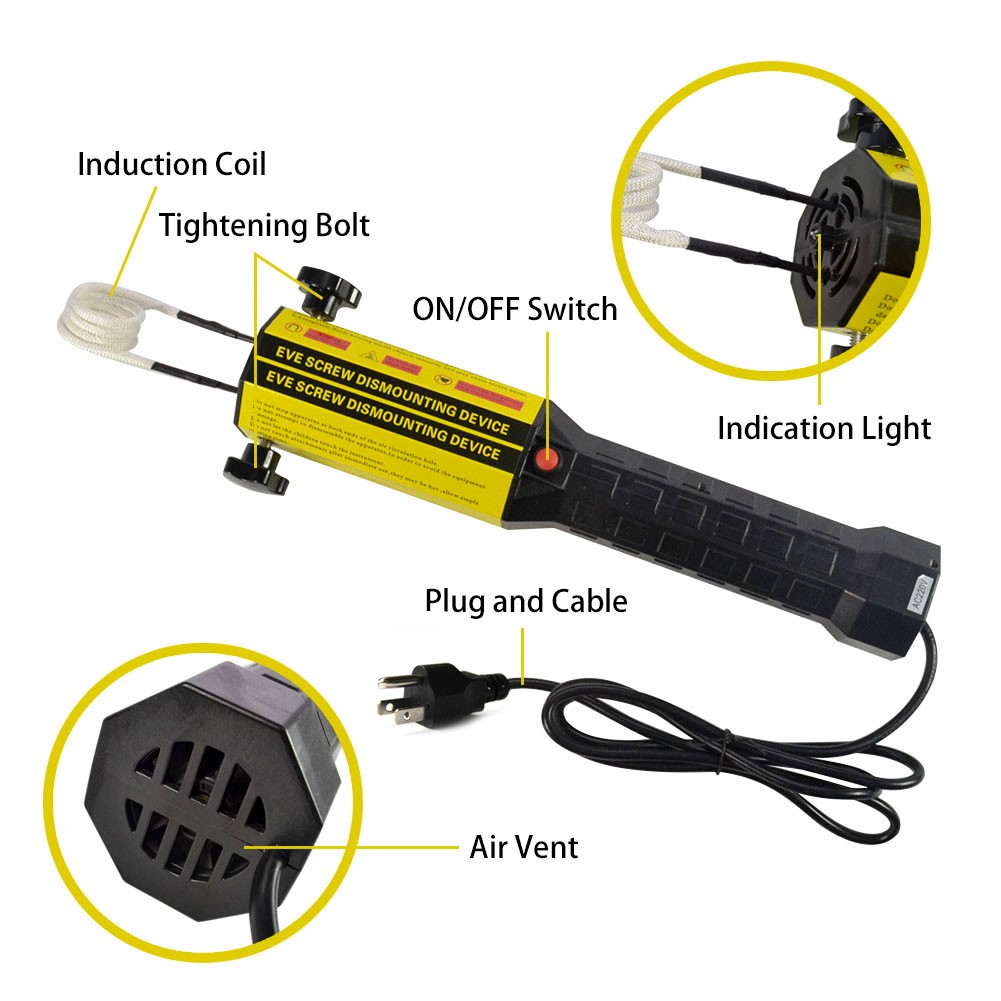 Magnetic Induction Heater Kit 1100W Rusty Bolt Buster for Automotive