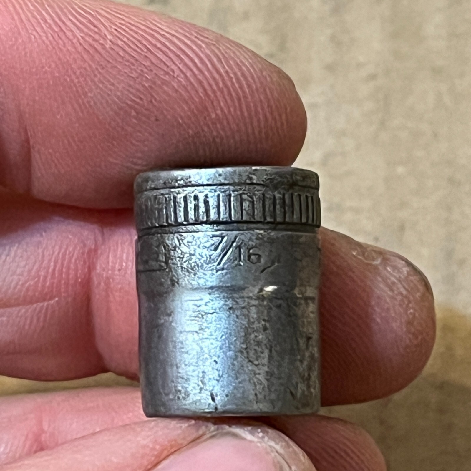 Vintage Snap On F-140 7/16″ Socket 12 Point 3/8″ Drive – Old