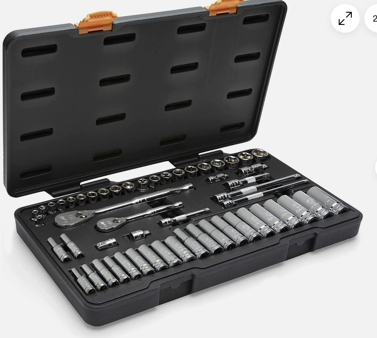 GEARWRENCH 53 Piece 1/4″, 3/8″ Metric 6 Point SAE Standard & Deep Sockets 89091